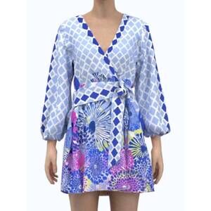 celina moon long sleeve wrap mini dress Carly Wrap Dress by Celina Moon at THE MILE